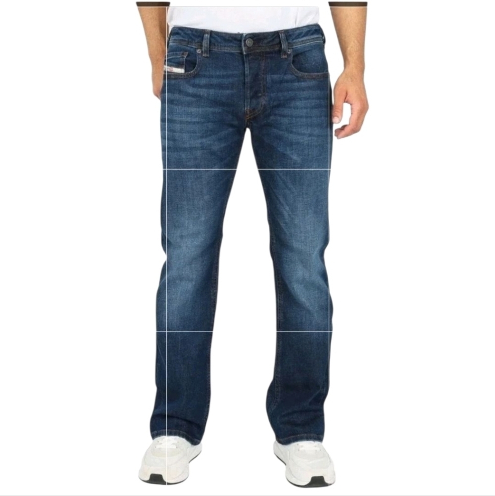 Diesel Mens Zatiny Regular Fit Bootcut Stretch Jeans Size 40 X 30 Dark Wash